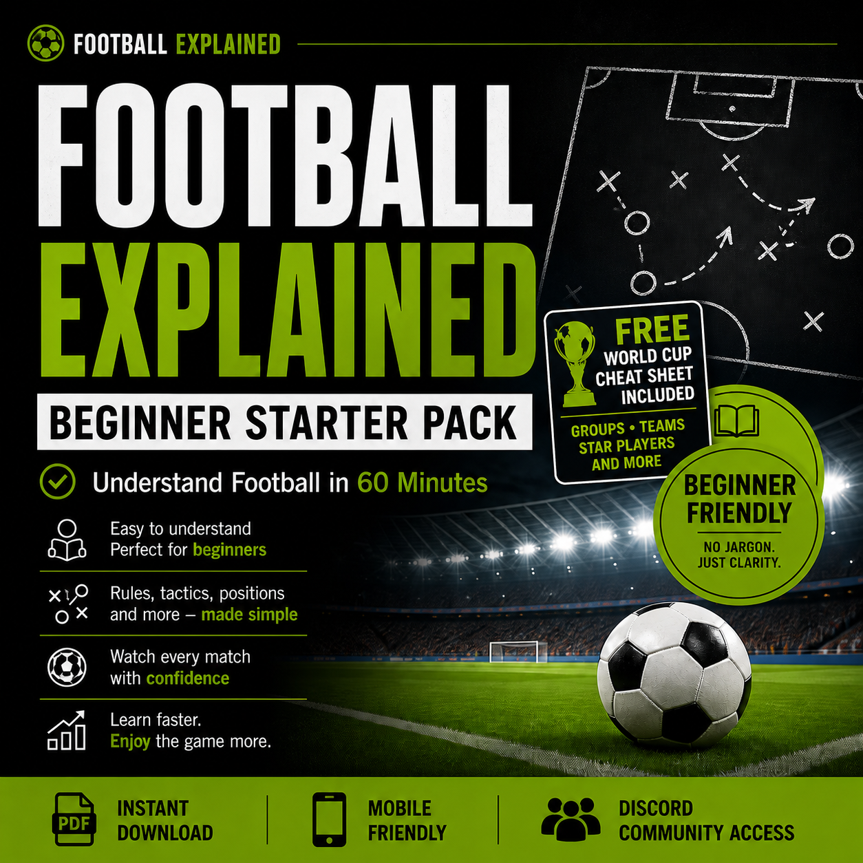 Football Explained Beginner Starter Pack + Free World Cup Cheat Sheet